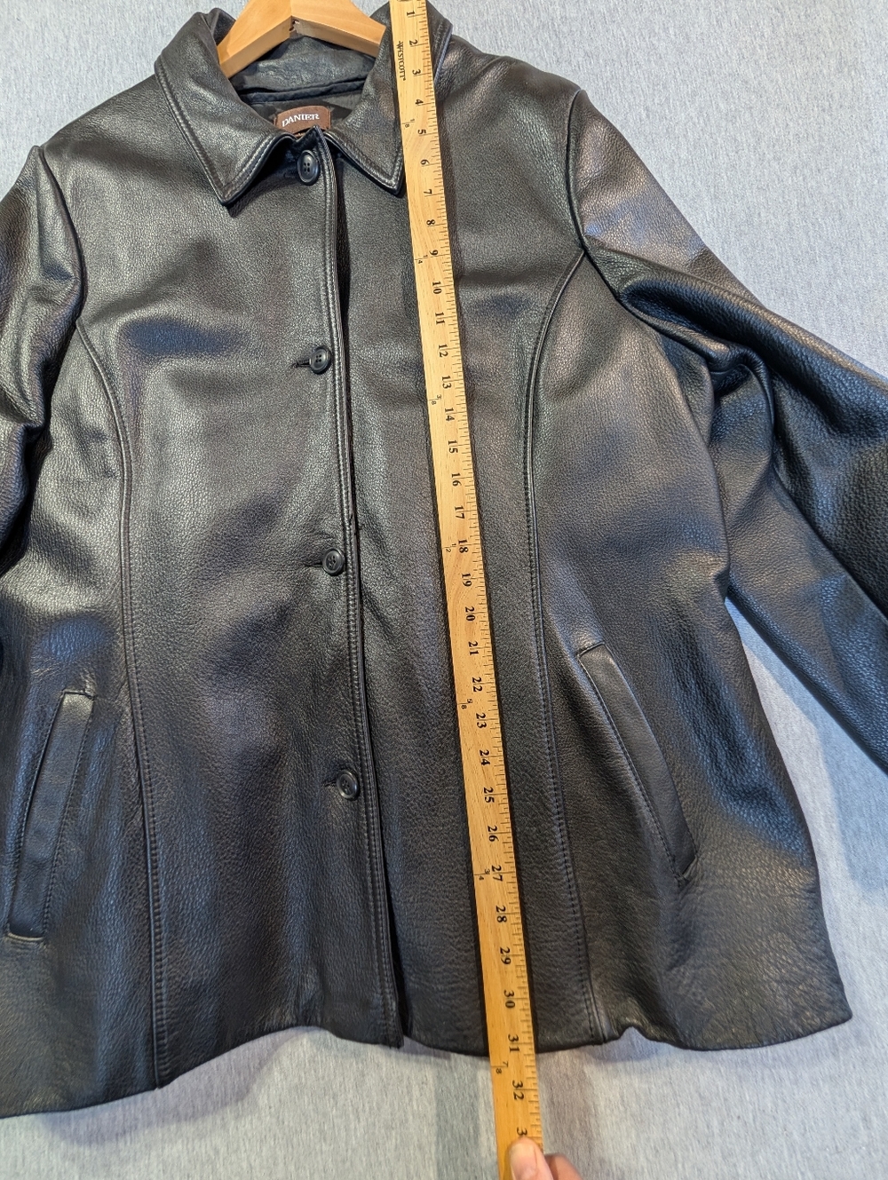 Danier Genuine Leather Coat Women's 3XL Black - Picture 6 of 16